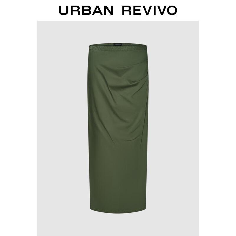 UR 2024 Summer Pleated Slit Long Skirt XS