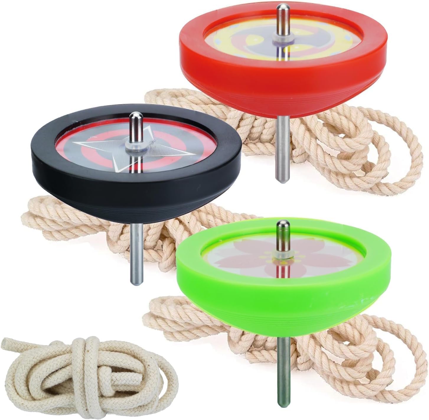 SpinGear Certified Spinning Top Swallow of Pattern - (Set 3, A Black, Red, Yellow-Green)