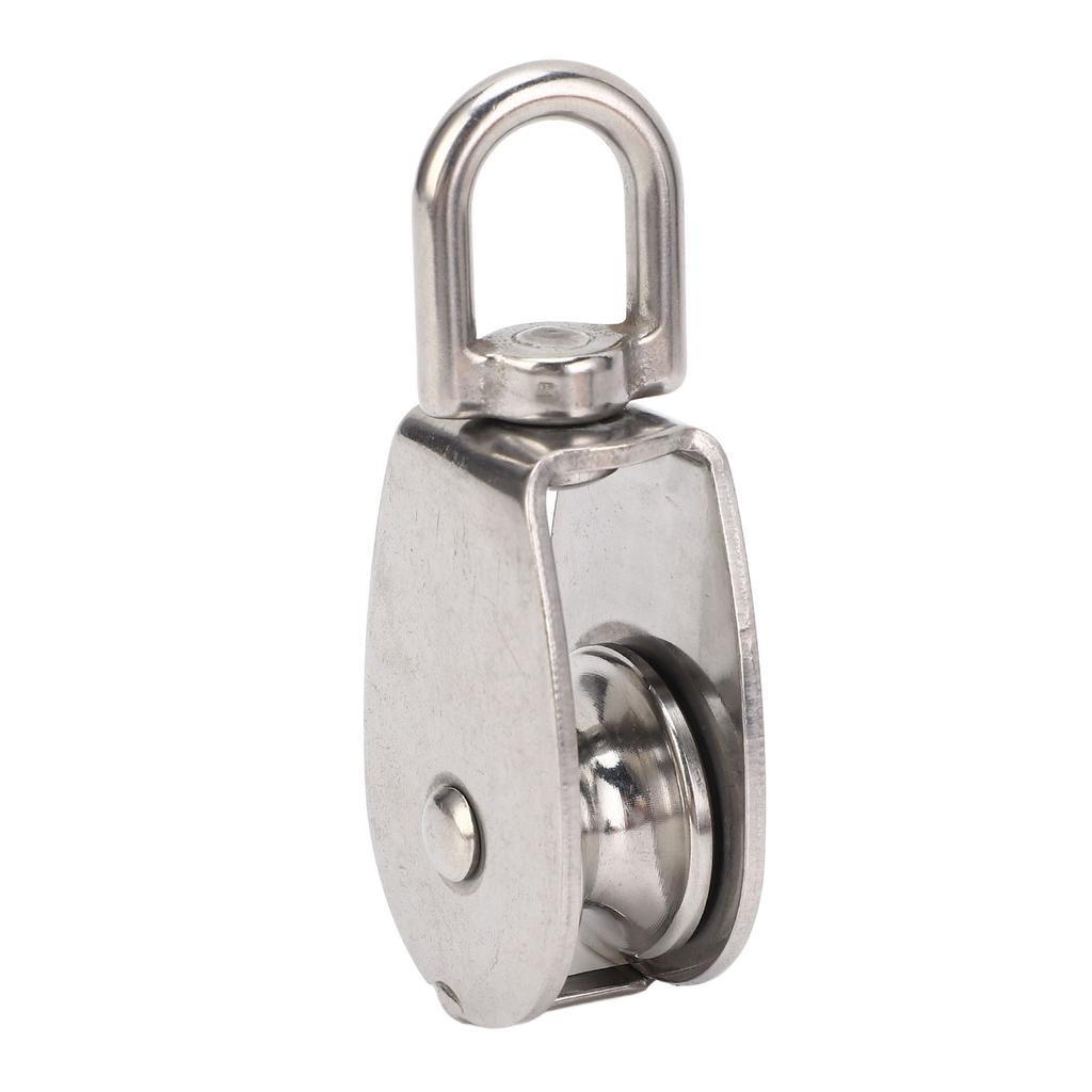 Marine Pulley Stainless Steel Lifting Single Pulley Block Wire Rope Hanging Towing Wheel for Sailboats Yachts Ship