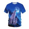 Summer Fashion Creative Wolf 3D Printed Loose Men's Short Sleeved Personalized Top