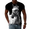 Summer Trendly Men Taste Cool Style Horse Graphic T Shirts Fashion Casual Personality Hip Hop Harajuku Print Streetwear T-shirt