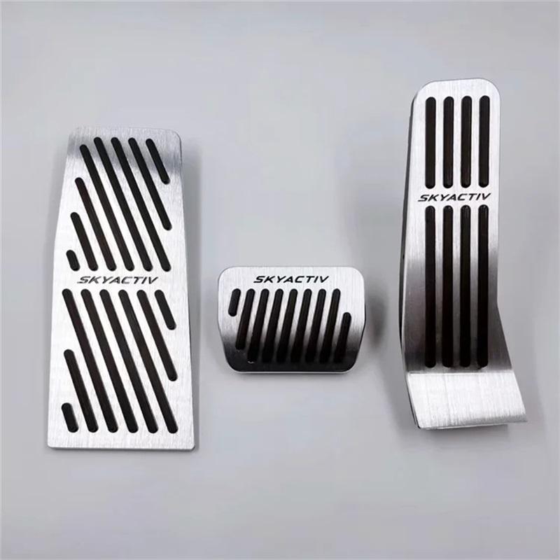 For Mazda 3 CX-30 CX50      2024 Aluminum Car Accelerator Pedal Cover Gas Brake Rest Foot Non-Slips Sticker