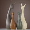 Nordic Deer Elephant Cat Rabbit Swan Ceramic Animals Ornaments Cabinet Store Bar Figurines Home Office Decoration Modern Crafts