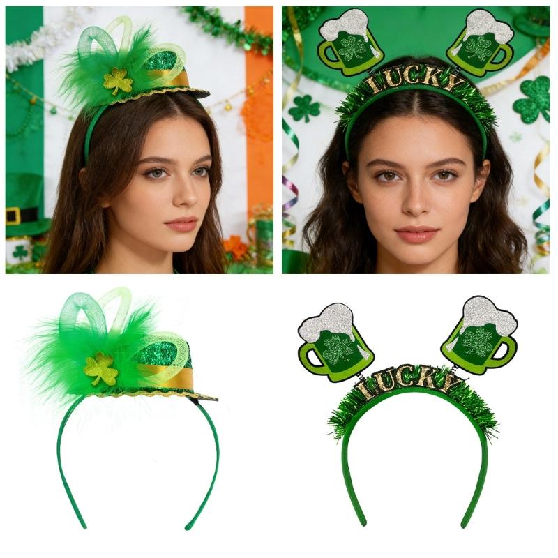 Festival Irish Themed Plastic Hair Band for Saint Patrick's Day Celebrations Comfortable Lightweight Headwear Accessory