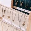 2 Lagen Houten Schuine Vorm Sieraden Display Ketting Hanger Organizer Stand Houder Rek Vitrine Dienblad