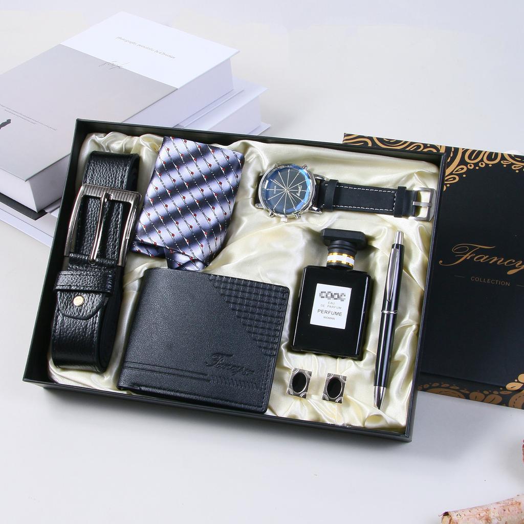 Men's Business Quartz Watch Wallet Belt Set Christmas Thanksgiving Birthday Valentine's Day Men Gift Set