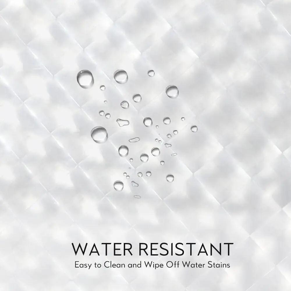 1pc Waterproof Clear Crystal Shower Curtain with Plastic Hooks, Transparent Bath Curtain for Bathroom Window Door Bath Decor