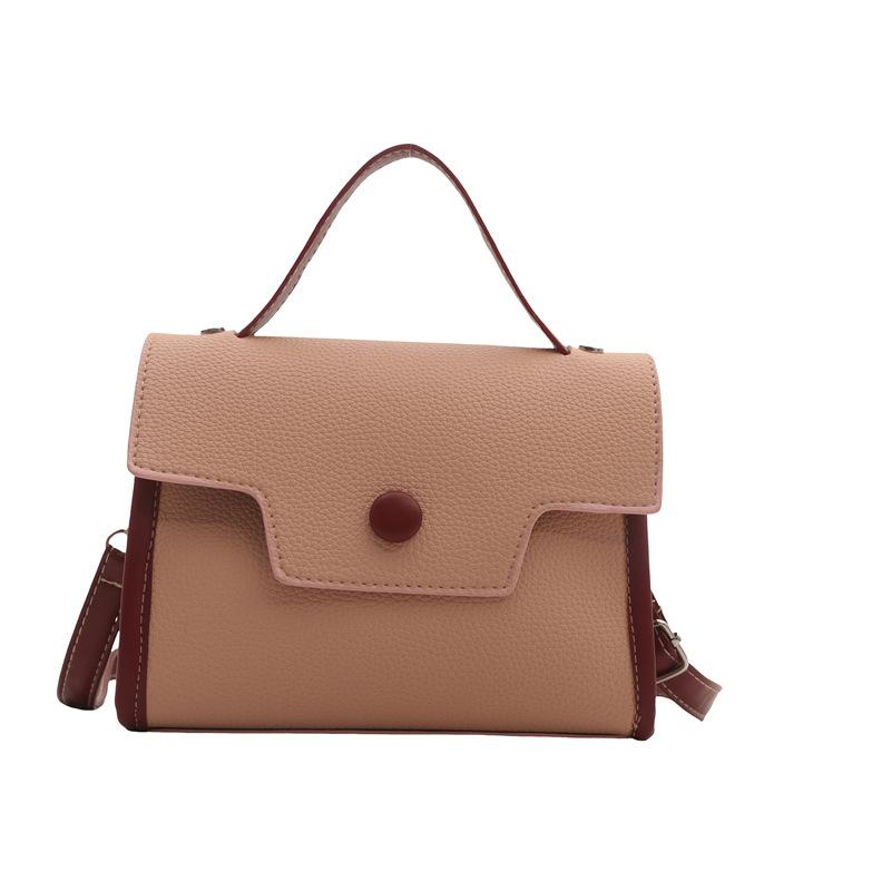 Dámská taška Módní malá čtvercová taška Texturovaná PU kabelka Jednoduchá všestranná taška přes rameno