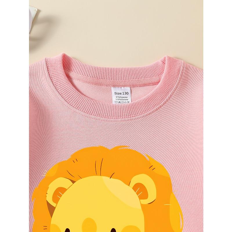European sizes Girls' Crew Neck Fashion Sweatshirt, Western Top, Children's Long Sleeved Casual T-Shirt