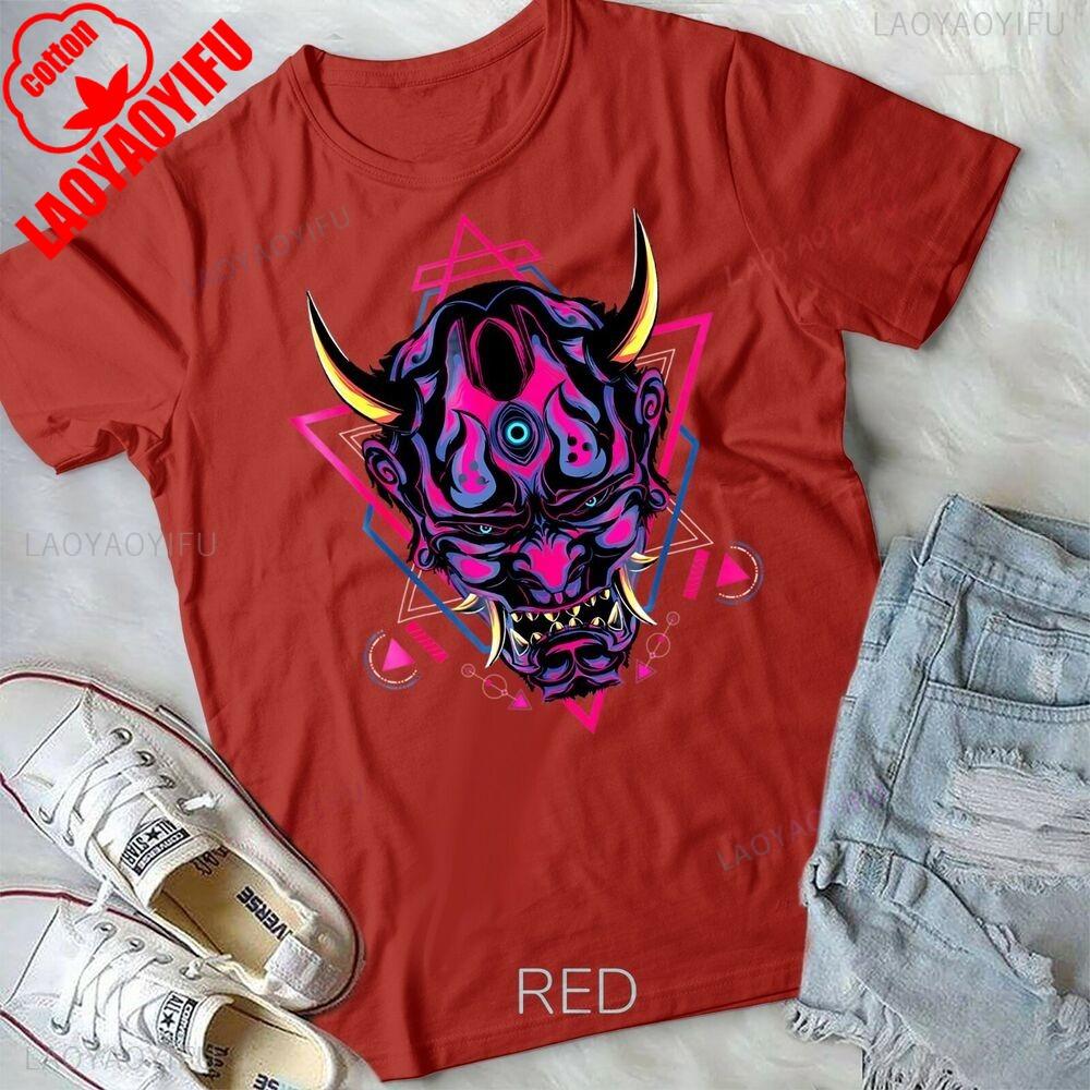 Samurai Demon Oni Akuma Mask Bushido Spirit Japanese Unisex Form T-shirt Comfortable Personality High Quality Cotton Tops