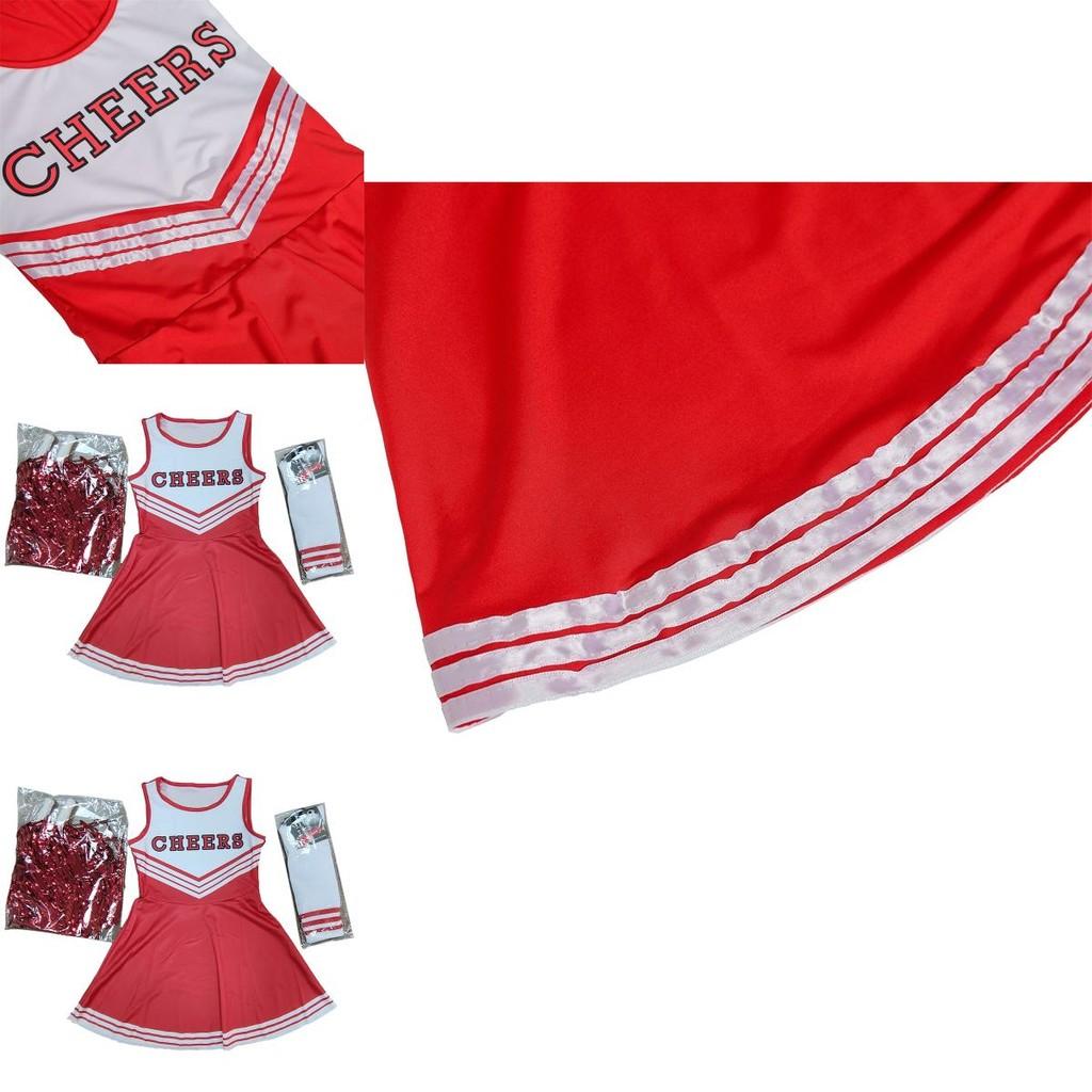 Fashionable Cheerleader Costume With Thick Socks And Hand Flowers Xs To Xl Sizes