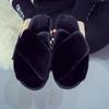 Mao Mao slippers women wear new trendy slippers winter home fashion cross cotton slippers women