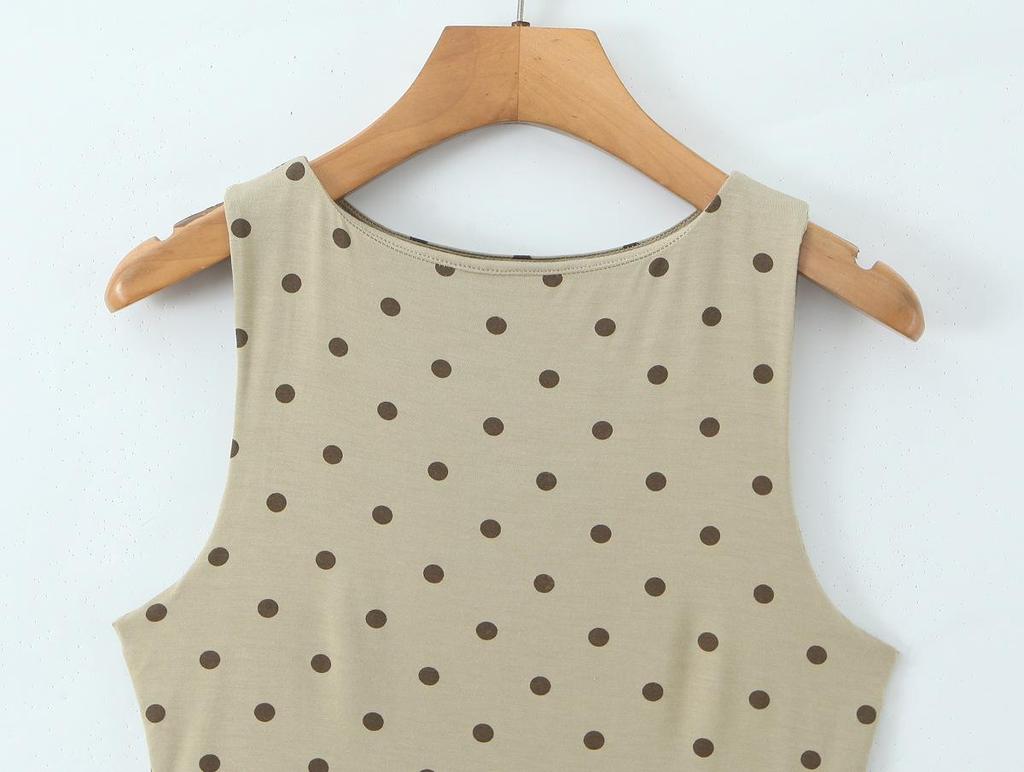 2026 European & American Summer Fashion Slim Polka Dot Tank Top & Skirt Set for Women - D79836