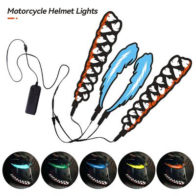 Bande lumineuse LED étanche pour casque de moto, feux d'avertissement clignotants, accessoires pour conduite de nuit, dents venimeuses, bouche, yeux #469682