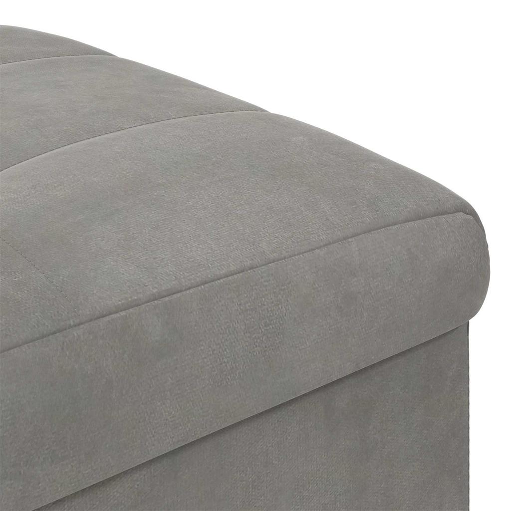 Storage Ottoman with Cushion Light Grey 40 x 40 x 45 cm Velvet