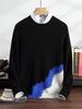 2025 Men's Autumn/Winter Color Block Cashmere Knit Jacquard Sweater - Loose Long Sleeve Base Layer