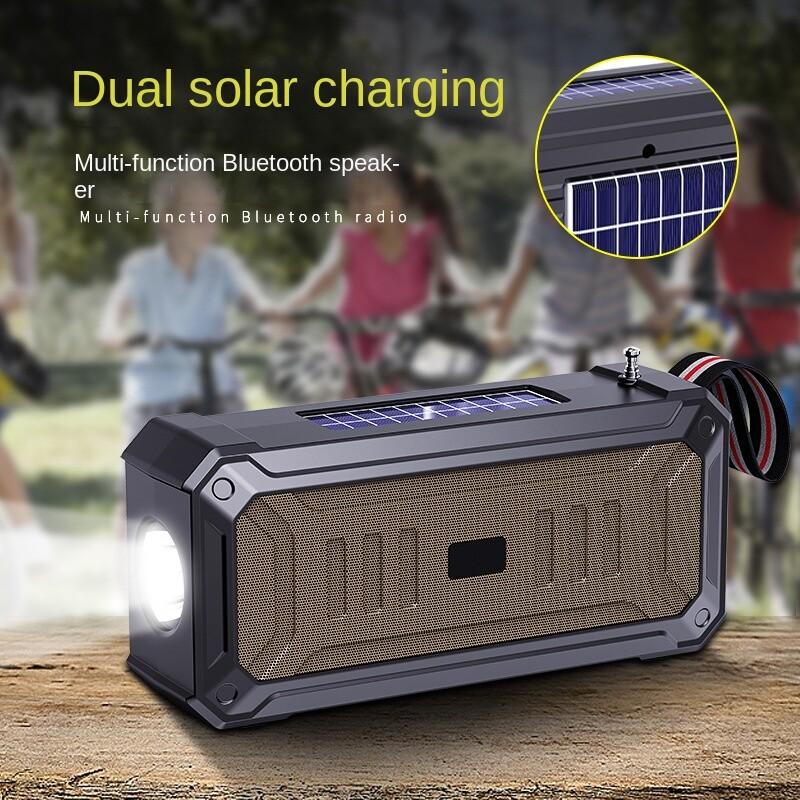 Solar Bluetooth Speaker Flashlight FM Radio TF USB MP3 Music Player Rechargeable