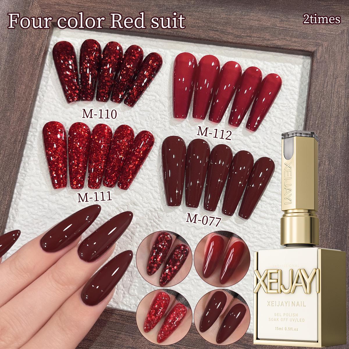 

2025 New Year Tomato Cherry Red Gel Polish - Popular Whitening Wine Red for Nail Art