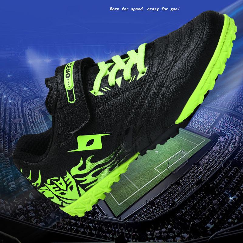 Xisailong Kids' Soccer Shoes, Velcro, TF Studs, for Primary & Middle School Students