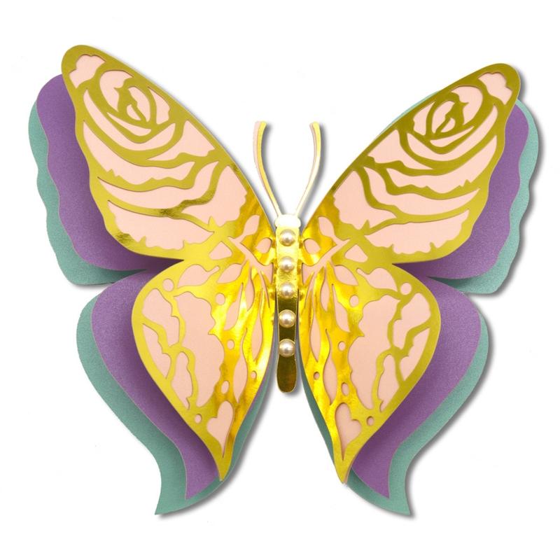 3D Wall Butterfly Sticker Bead Glitter Wallpaper Decal Insect Art Decal Stickers for Home Kids Nursery Classroom Wedding Gift
