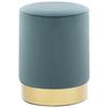 Stool Light and Gold Velvet 28 X 36 Cm