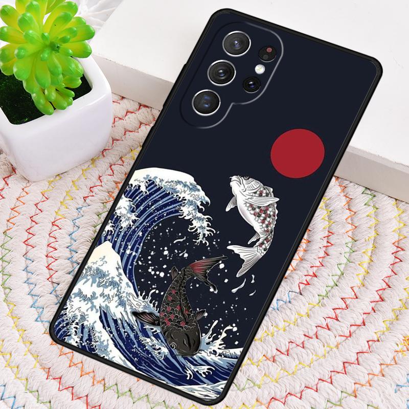 Japanese Wave Art Silicone Phone Case For Samsung Galaxy Note 10 Pro S26 S25 S24 S23 S22 S21 Plus S25Ultra Capa Cover