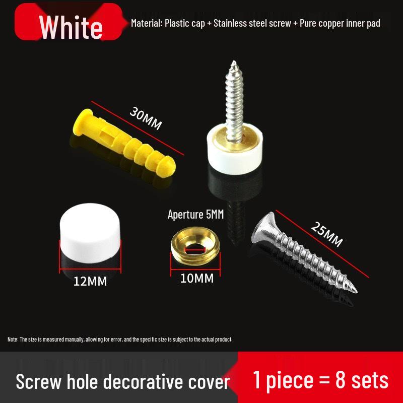 Decorative Glass Mirror Nail Caps: Thickened Flat Screws for Bathroom Signs