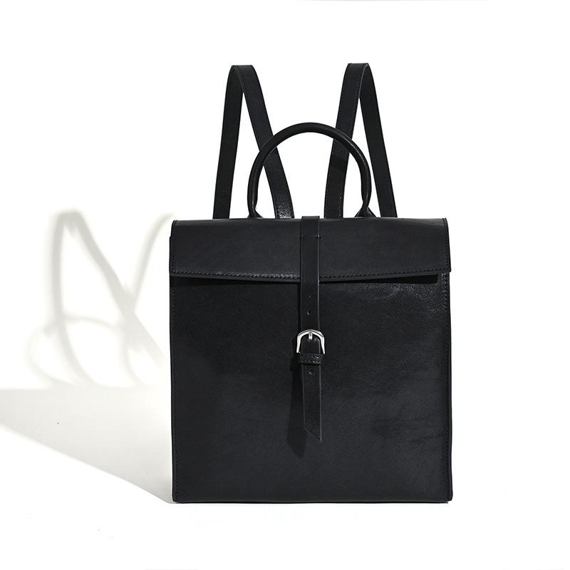 

Women s Genuine Leather Backpack - Korean Style Versatile Commute and Casual Handbag чорний