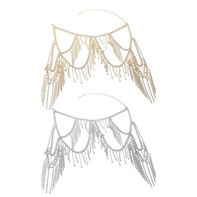 Multi Layer Fringe Shoulder Chain Body Jewelry with Crystal Rhinestones for Women Party Wedding Accessories