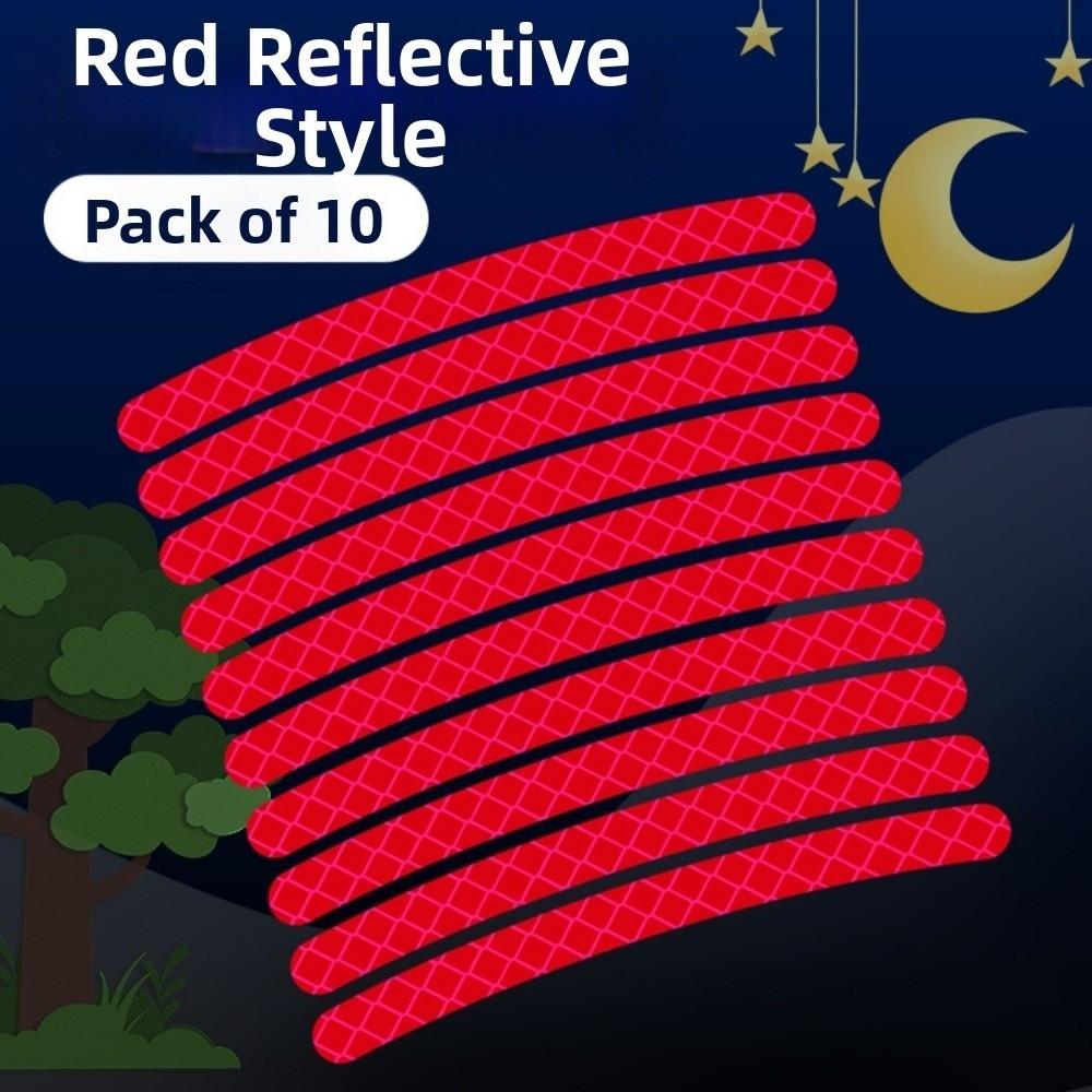 10pcs/set Rainbow Red White Bike Wheels Rainbow Sticker  for Bike