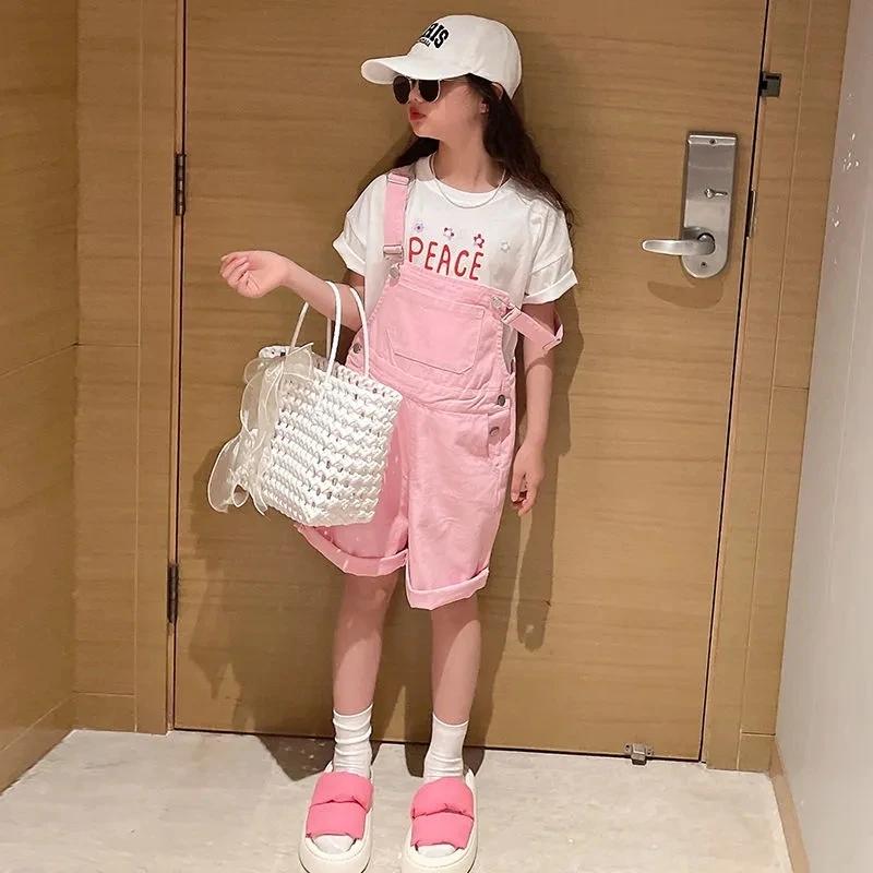 Girls' Overalls Summer Cotton Cute Casual Fashion Overalls
