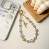 Creative Beaded Mobile Phone Chain Universal Mobile Phone Anti Loss Lanyard  Butterfly Phone Short Wrist Strap Gifts