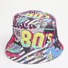 Retro Cartoon Double-Sided Bucket Hat, 80s/90s Style, Versatile Sun Protection for Outdoor Wear