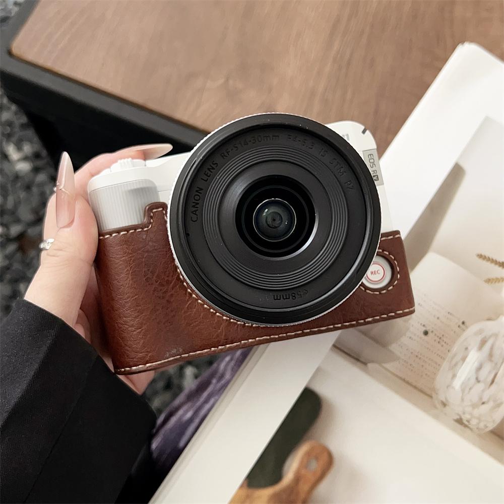 

Hand-Made Camera Half Case for Canon EOS R50V Bottom Battery Opening Body Cover PU Leather