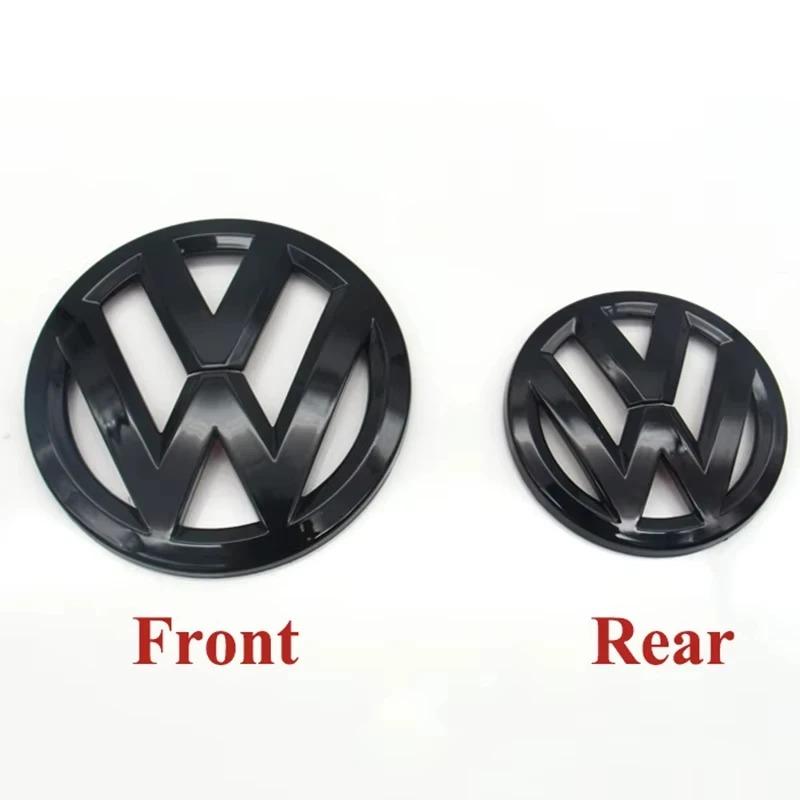 For Volkswagen VW 2pcs ABS Car Front Grill Emblem And Rear Trunk Badge Logo for Volkswagen VW Golf 5 6 7 7.5 8 MK5 MK6 MK7 MK8 Polo Passat B8 Scir EM1