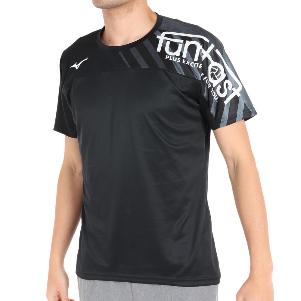 

Volleyball Wear FUNTAST Practice Shirt Short Sleeve V2MA2520 Black x Black XL [Mizuno]