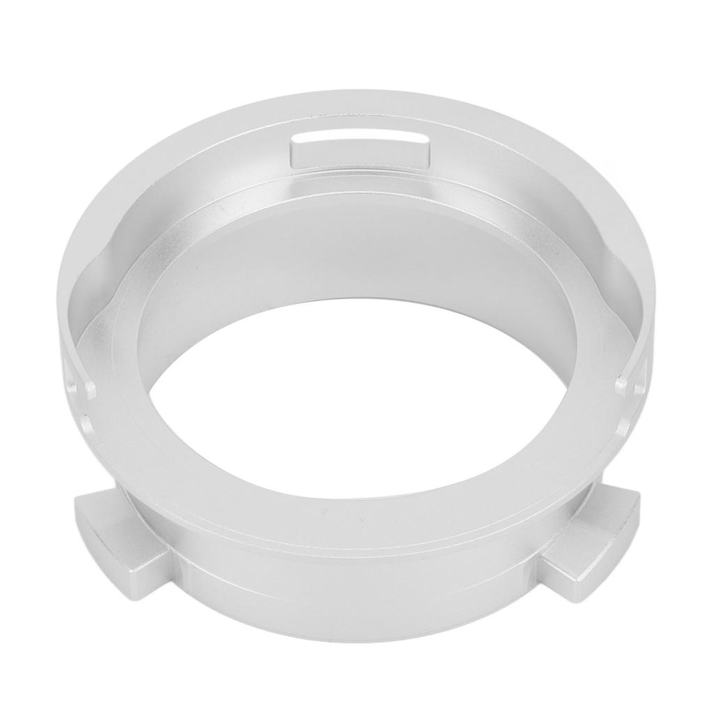 Kaffepulverring 51mm Aluminiumslegering Håndfri Doseringsrakt for Delonghi 9-serien 9335 9155 9355 9665 Sølv