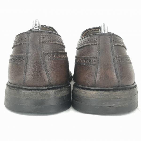 TOPFLITE Vintage 90s Before Goodyear Heavy Leather Long Wingtip 28 Brown Dress Shoes Business(USED)