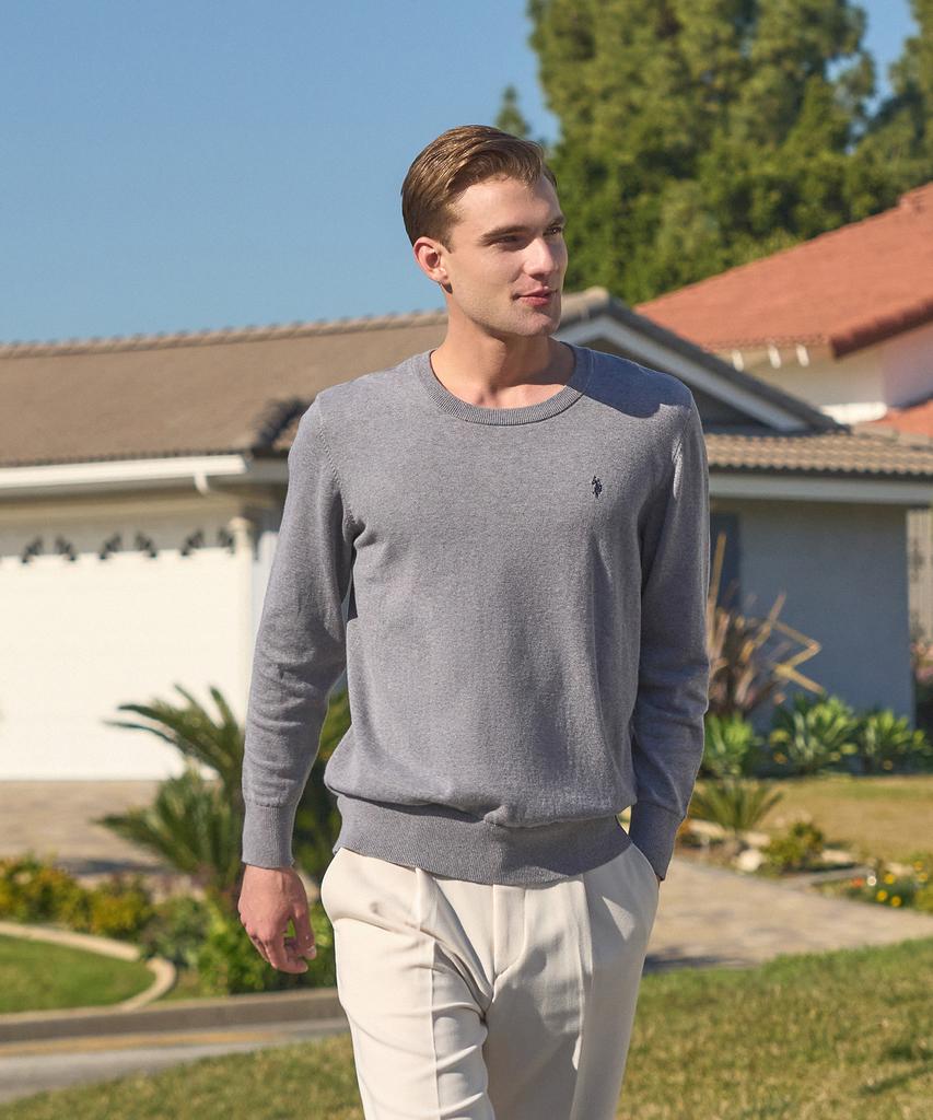 USPOLOASSN 100% Cotton Plan Round Knit_Melange Gray