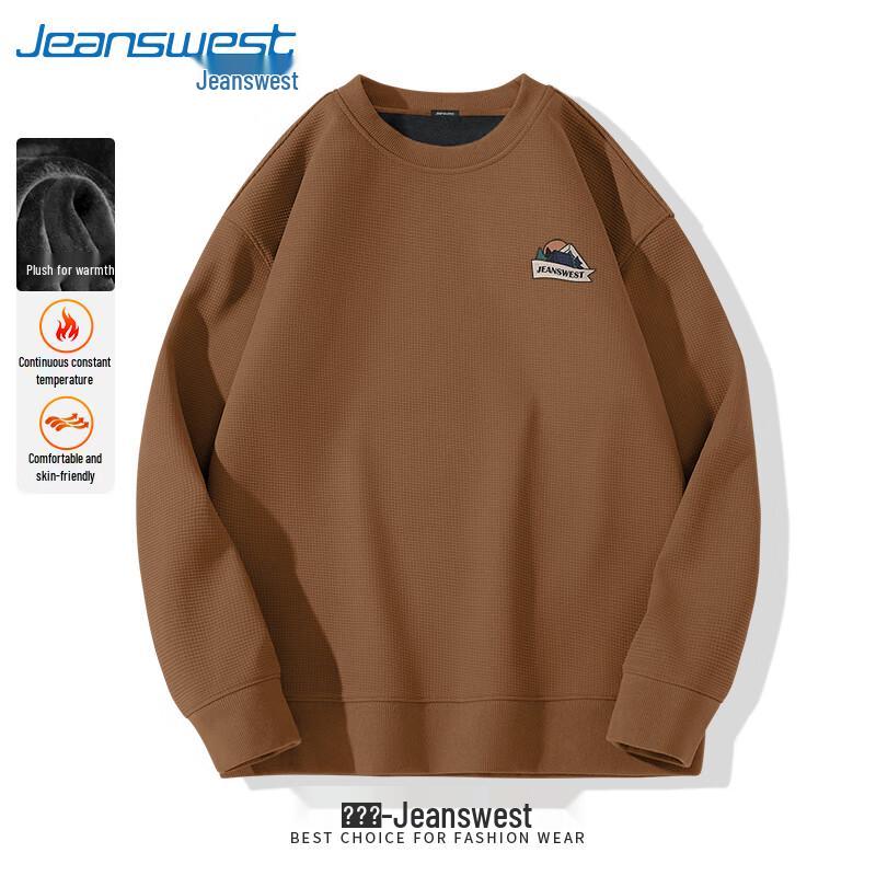 Jeanswest Men's Waffle Knit Crewneck Sweatshirt