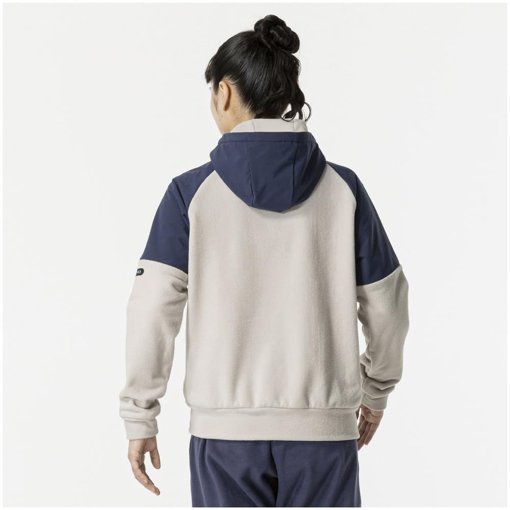 Mizuno Waterproof Fleece and Training Cloud Beige x Pageant Blue Women's Hoodie, Water-Repellent Warm, Wear, 32MCB880,