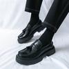 Fashion Spring New Men's Comfortable Tassel Big Toe Leather Shoes Fashion Brand Men's Pointed Toe Business Formal Le Fu Leather Shoes