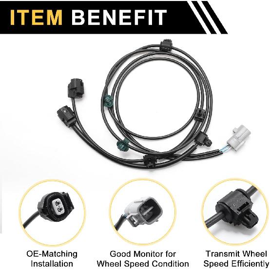 ABS Wheel Speed Sensor ABS Sensor Anti-Lock Braking System Sensor No.8951604070/1P3783 for Toyota Tacoma 2005-2015 1 Pc Rear Left Right