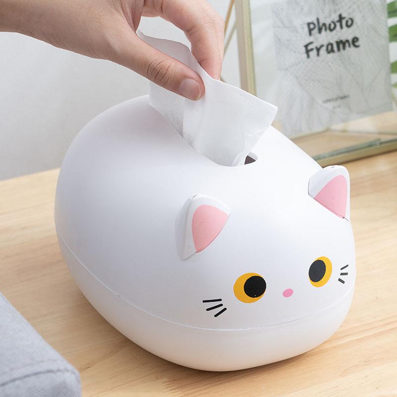 1pc Adorable Cat Tissue Box Kitchen Paper Storage Container Cartoon Toilet Paper Holder