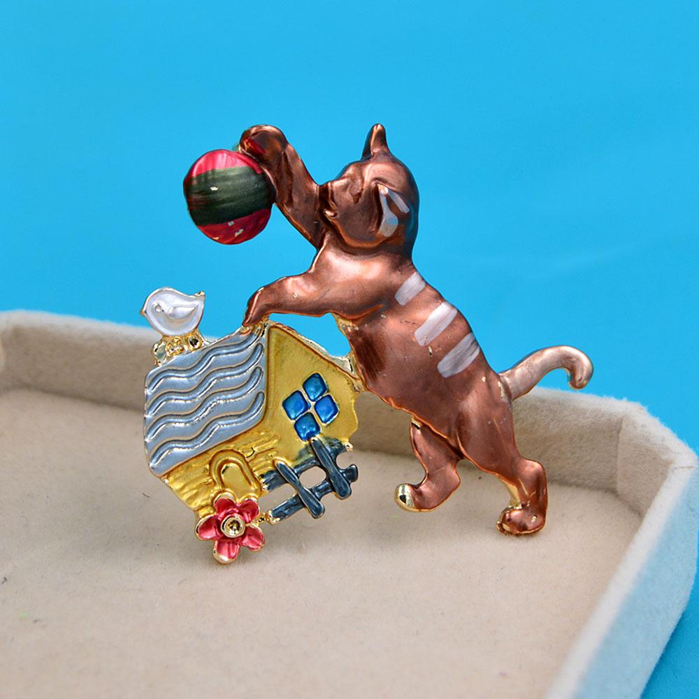 Blucome Belle broche chaton Animal pour femmes et hommes, costume, épingles Hijab, cadeau de noël