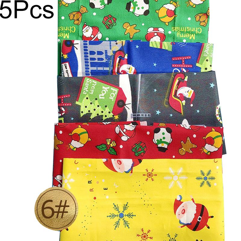 5pcs/Lot Sewing Quilting Fabrics 25x25cm Cotton Fabric Handmade Material Printed Cloth DIY Christmas Series Patchwork