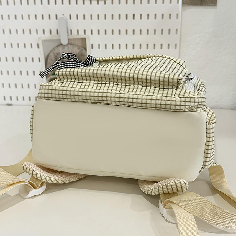 Plaid Print Student Schoolbag Women Campus Backpack