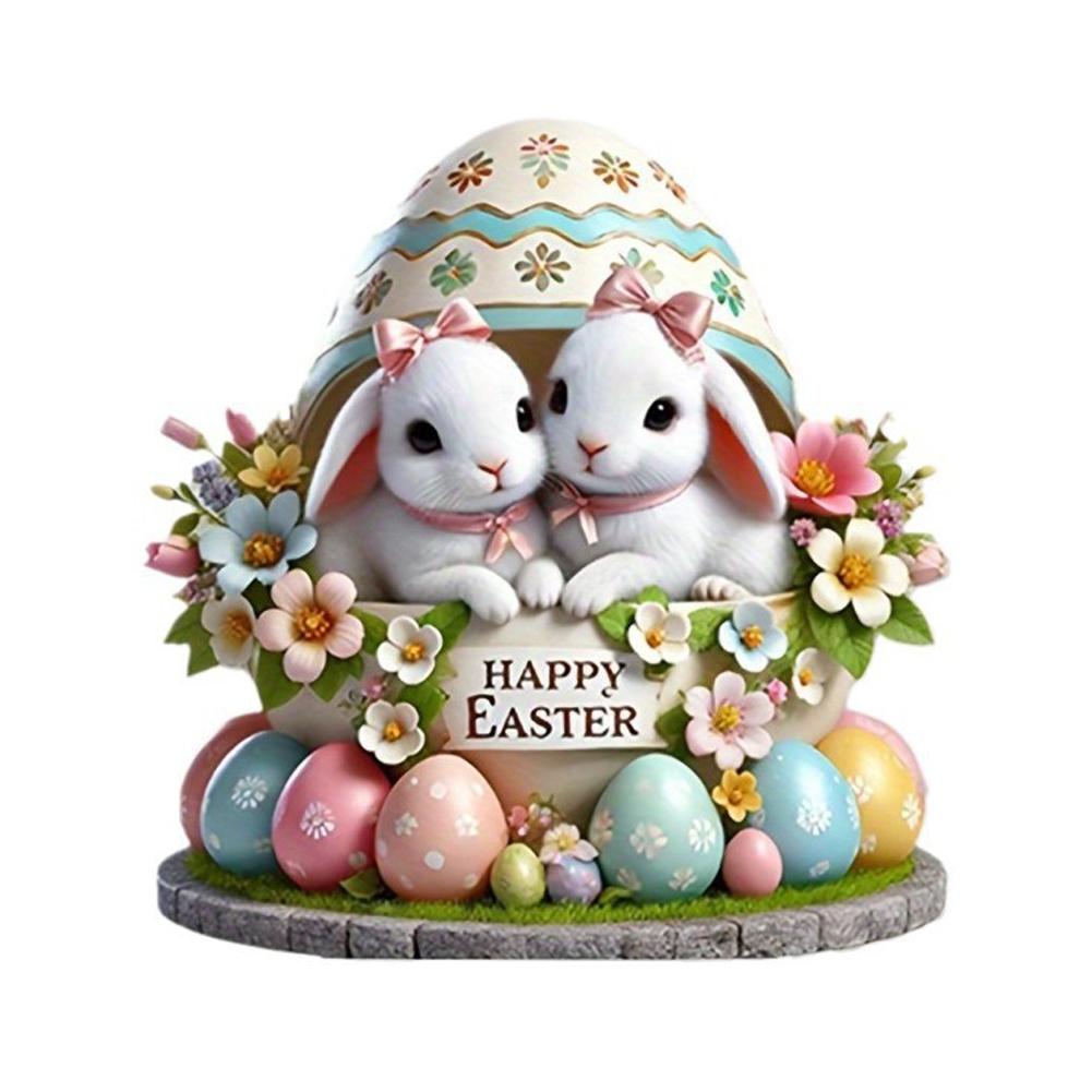 

Акриловая статуэтка кролика Весенние украшения Домашние фермы Пасхальные украшения Пасхальные кролики Tableto B2X7 White-1pcs