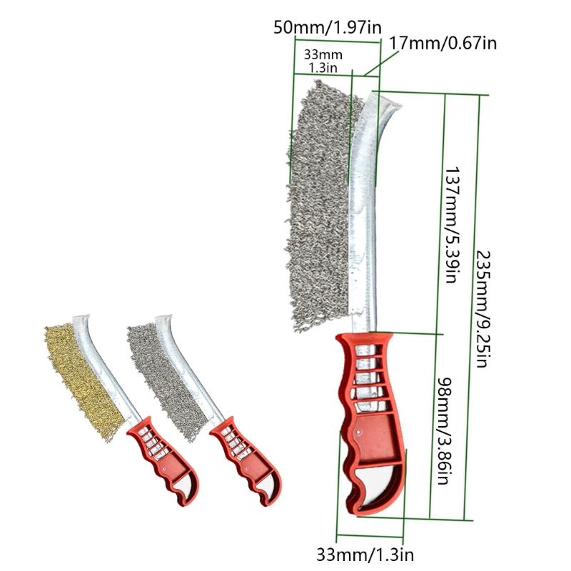 Wire Brush Set,2Pcs Stainless Steel Wire Brushes for Cleaning Metal Rust Dirt with Ergonomic Handle Grip