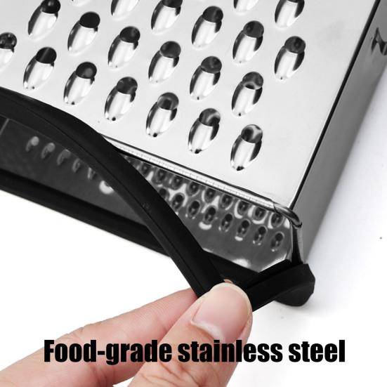 Cheese Grater with Container 4 Sided Stainless Steel Graters for Kitchen Professional Box Grater for Parmesan Vegetables